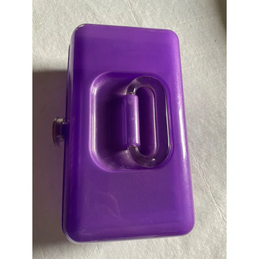 Caboodle Purple Transparent Plastic Storage Container With Handle & Secure Latch